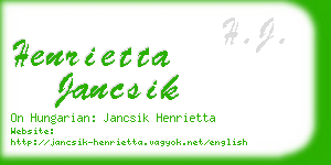 henrietta jancsik business card